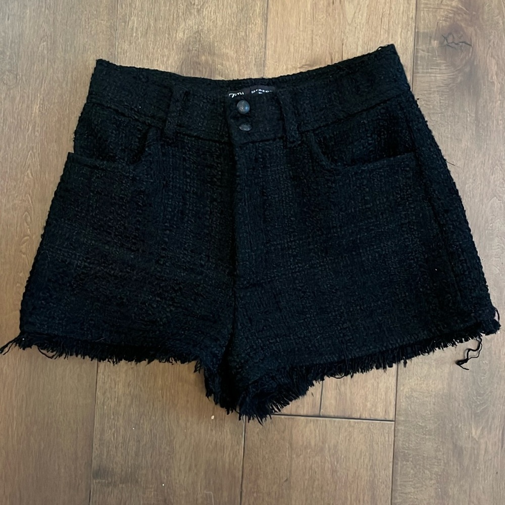 Zara soft tweed shorts